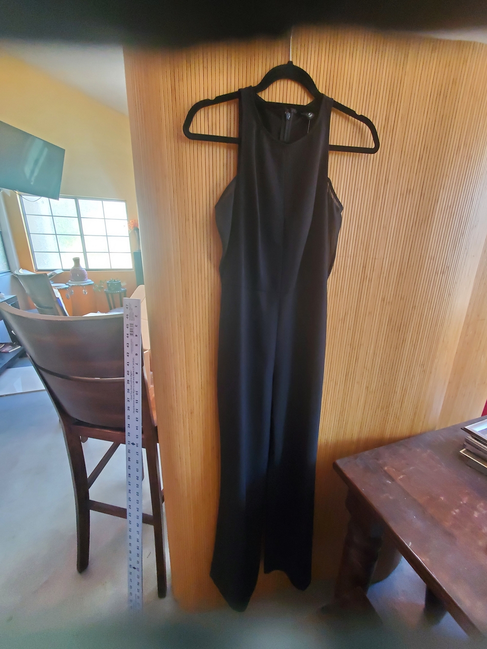 Black Dressy Jumpsuit, NWT w Sheer Side Panels